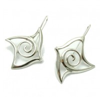 E000609 Sterling Silver Earrings Solid Spiral  925